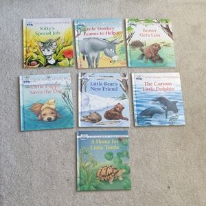 Set of 7 Hardcover Vintage Colorful Little Animal Adventures Series Books Young